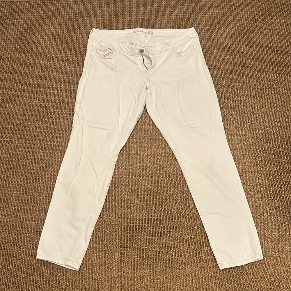 old navy rock star white jeans
